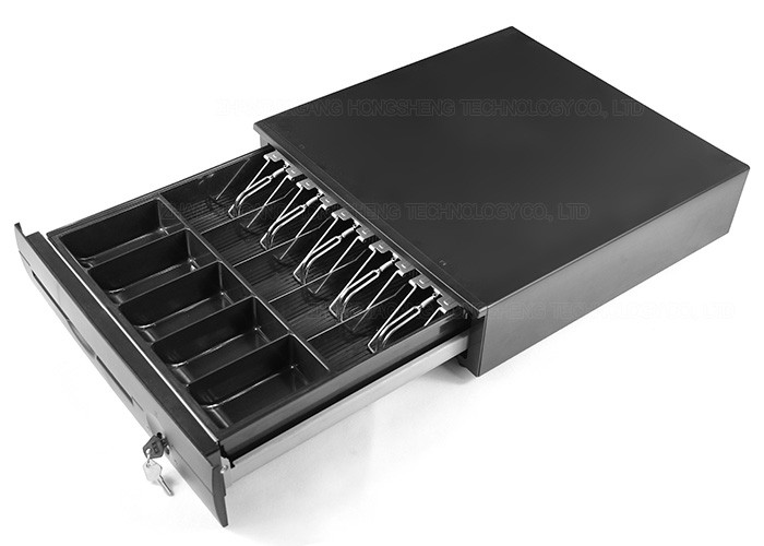 Metal POS Register  Counter Cash Box , RJ11 / RJ12 RS232 Cash Drawer 410C